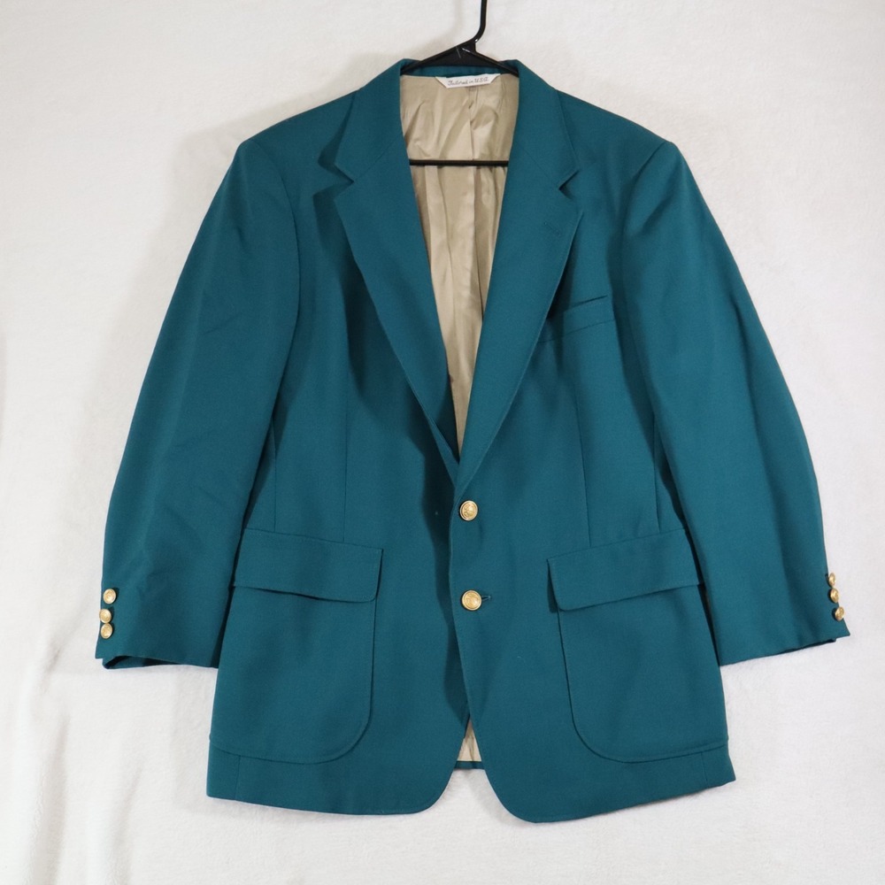 Vintage Arnold Palmer Green Blazer 40S Mens Golf Club Jacket Gold Buttons
